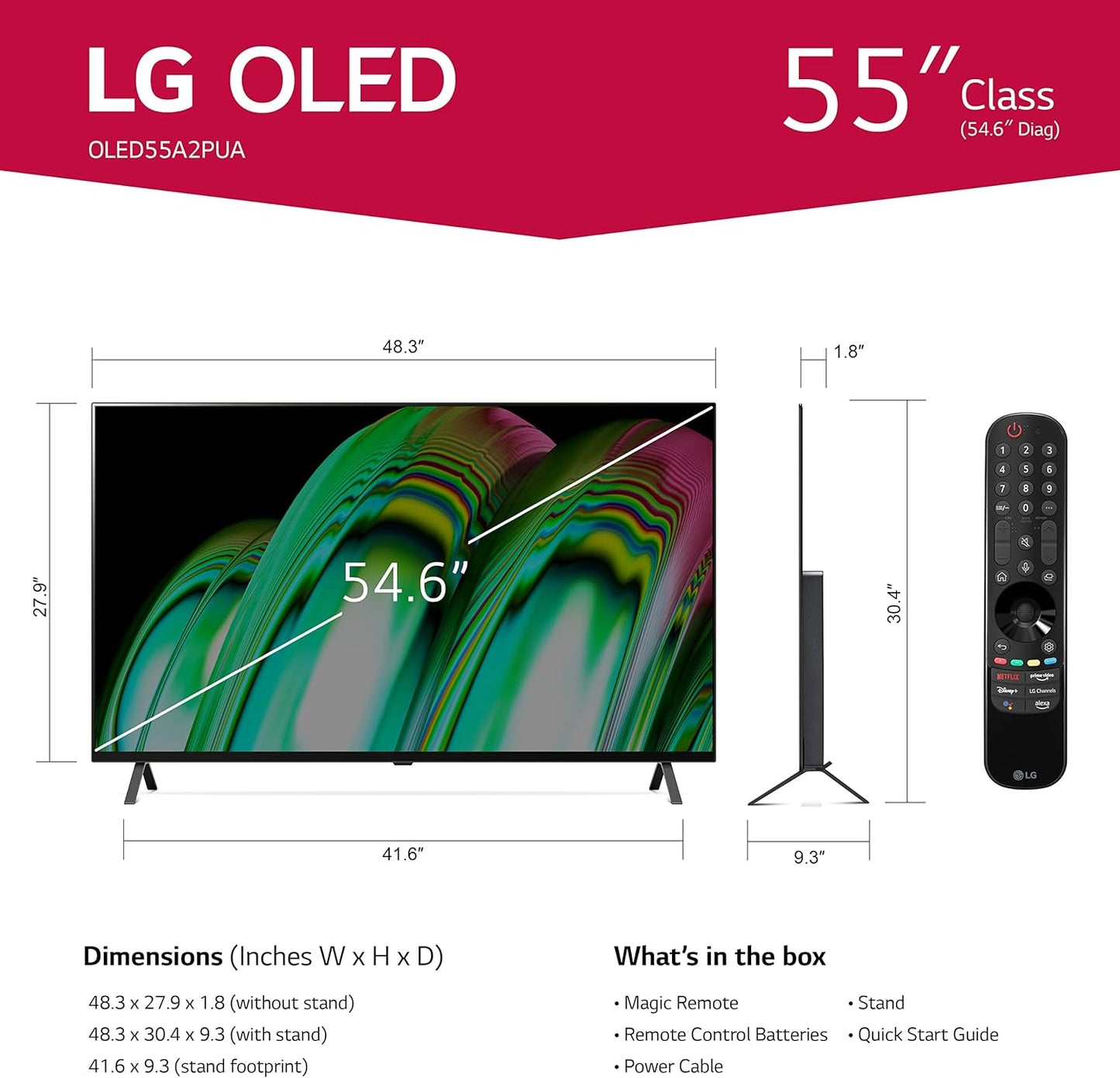 LG OLED55A2PUA 55-Inch A2 Series OLED 4K Smart TV