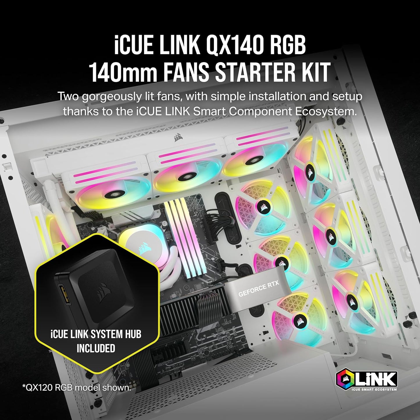 Corsair CO-9051008-WW iCUE LINK QX140 RGB Fan Kit