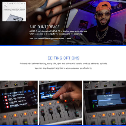 Zoom ZP8 K4 PodTrak P8 Podcast Mic Bundle