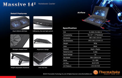 Thermaltake CL-N001 Massive 14" Laptop Cooling Pad