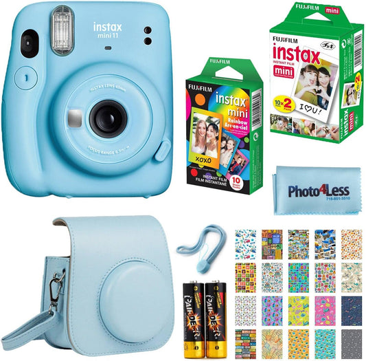 Fujifilm GG31 Instax Mini 11 Sky Blue Camera Bundle