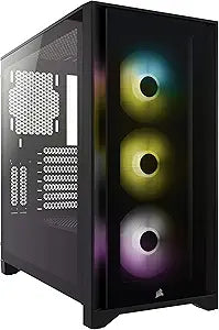 Corsair CC-9011204-WW iCUE 4000X RGB Tempered Glass Case - Black
