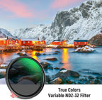 Neewer NW SERIES S 58mm Variable ND Filter - True Color, 1-5 Stops
