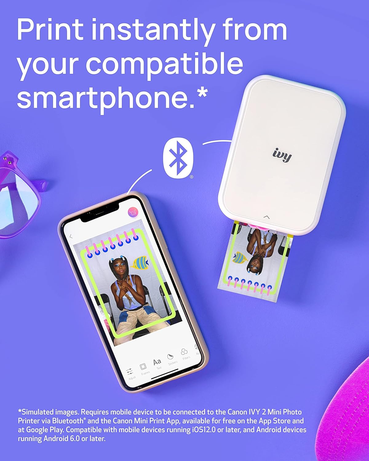 Canon 5452C018 Ivy 2 Mini Photo Printer Pure White