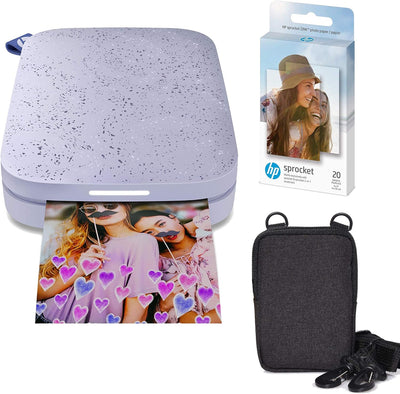 HP HPIKSPK1PRAMZ Sprocket Portable Photo Printer Bundle