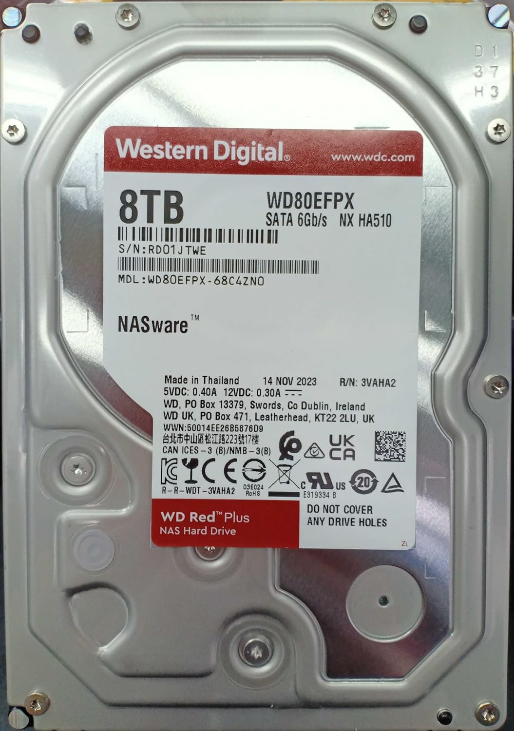 Western Digital WD80EFPX 8TB Red Plus NAS Hard Drive