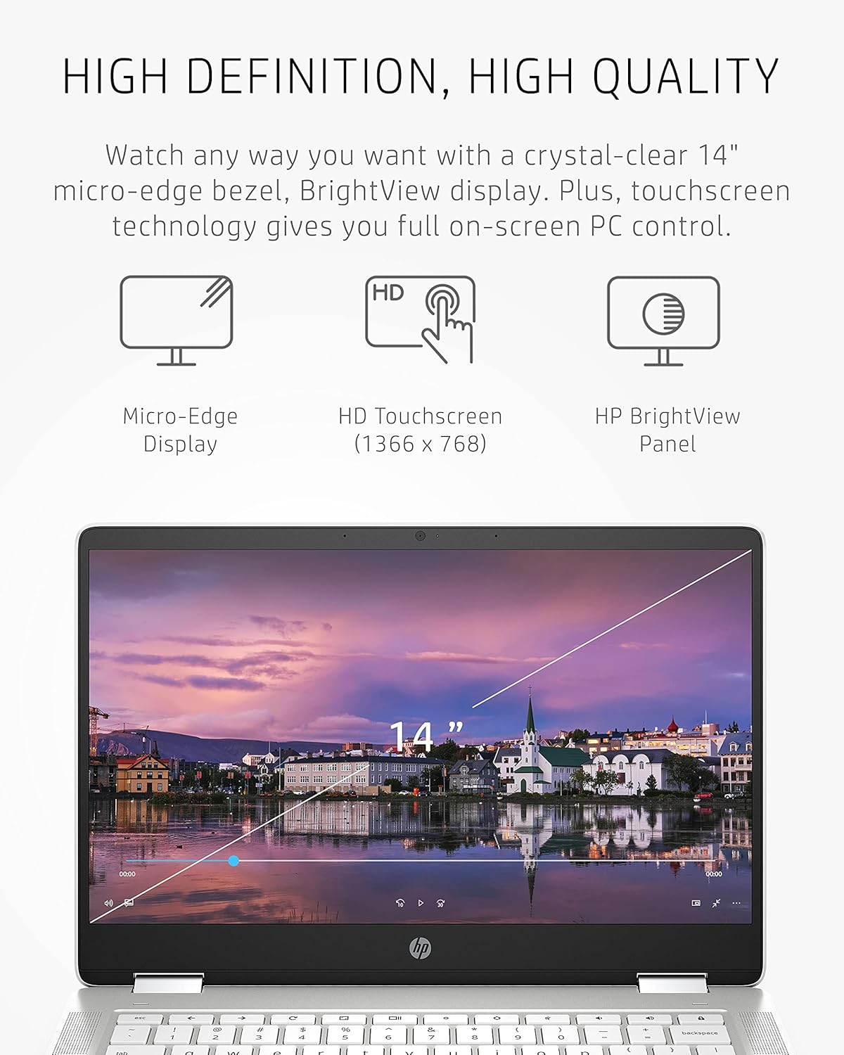 HP 14a-ca0050nr Chromebook x360 14" HD Touch Laptop