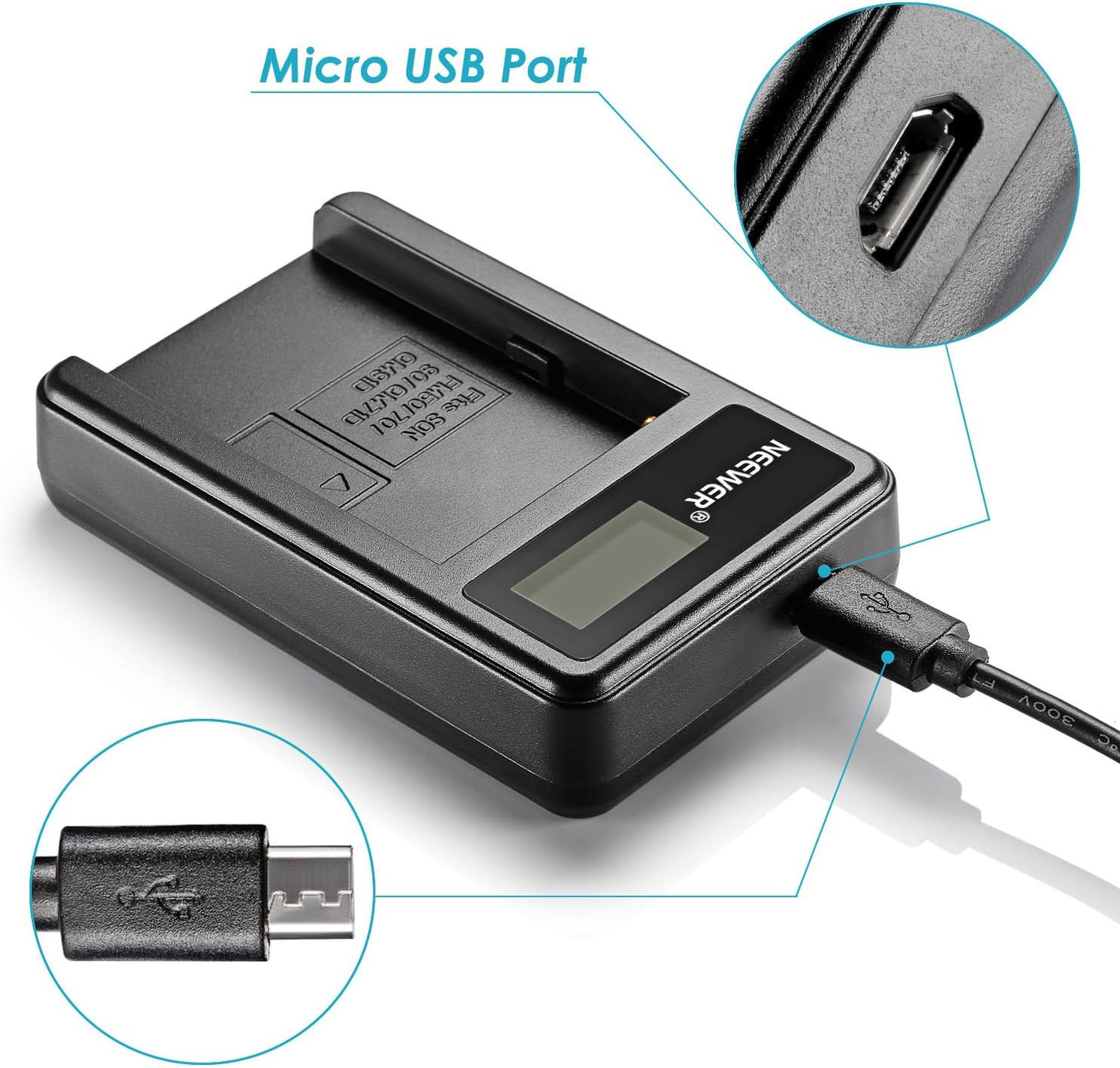 Neewer - NP-F550 Battery Charger Set - 2600mAh Batteries