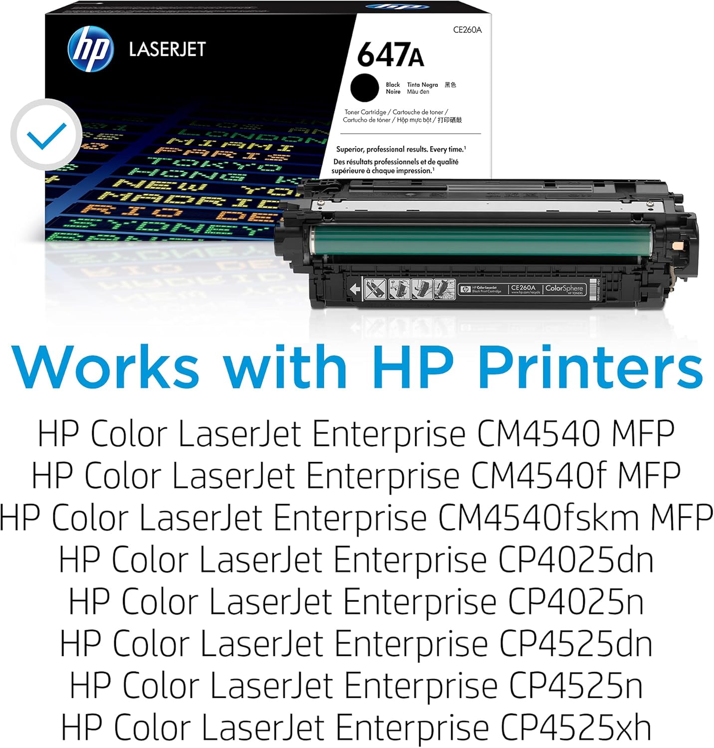 HP CE260A 647A Black LaserJet Toner Cartridge