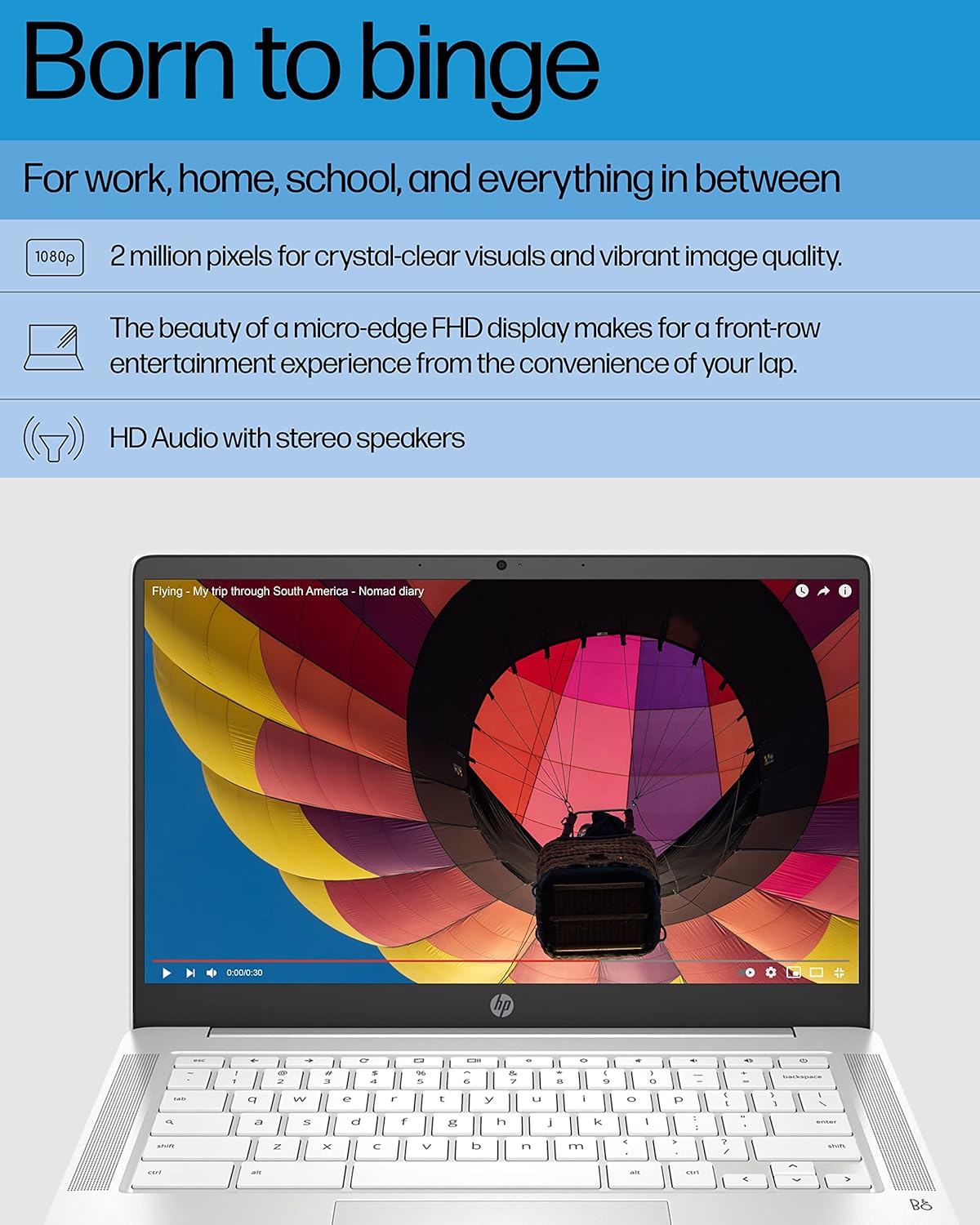 HP 60F97UA#ABA 14" Chromebook, Celeron N4120, 64GB SSD