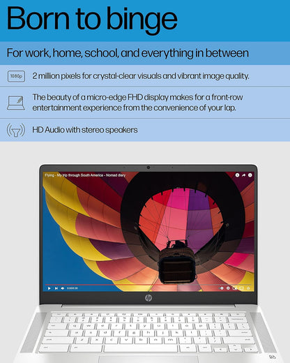 HP 60F97UA#ABA 14" Chromebook, Celeron N4120, 64GB SSD
