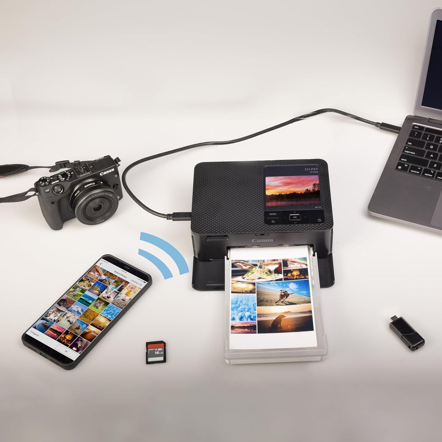 Canon SELPHY CP1500 Compact Wireless Photo Printer Black