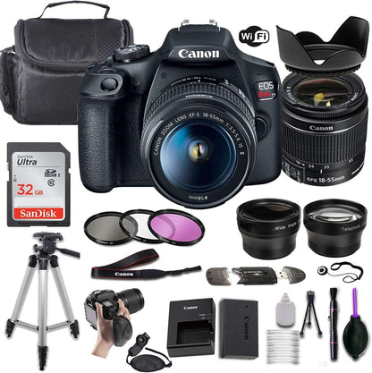 Canon Canon EOS Rebel T7 DSLR + Lens Bundle (Renewed)