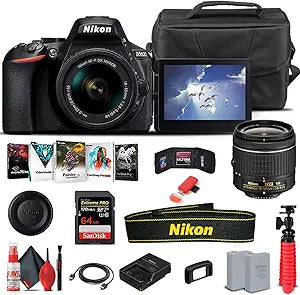 Nikon D5600 DSLR Camera 18-55mm Lens Bundle Renewed
