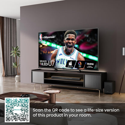Hisense 85U7N 85-Inch ULED 4K Mini-LED QLED 144Hz Google TV