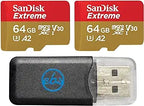 SanDisk 64GB_TF_Extreme_x2_R4 Extreme GoPro MicroSD Card 2-Pack