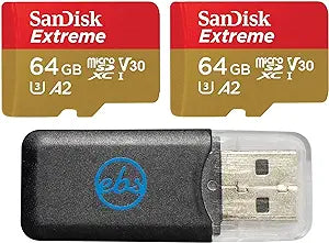 SanDisk 64GB_TF_Extreme_x2_R4 Extreme GoPro MicroSD Card 2-Pack