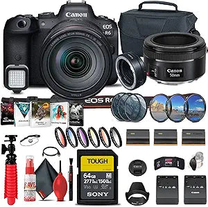 Canon 4082C012 EOS R6 Mirrorless Camera 24-105mm Lens Kit Renewed