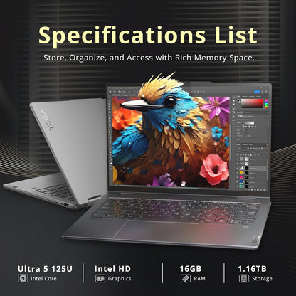 Lenovo Yoga 7i 14" 2K Touch Laptop Ultra 5, 1.16TB