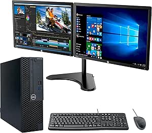 Dell 3050 OptiPlex SFF Renewed PC with Dual Monitors