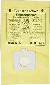 Panasonic MC-V150M Vacuum Bags C-5: 3-Pack Filtration