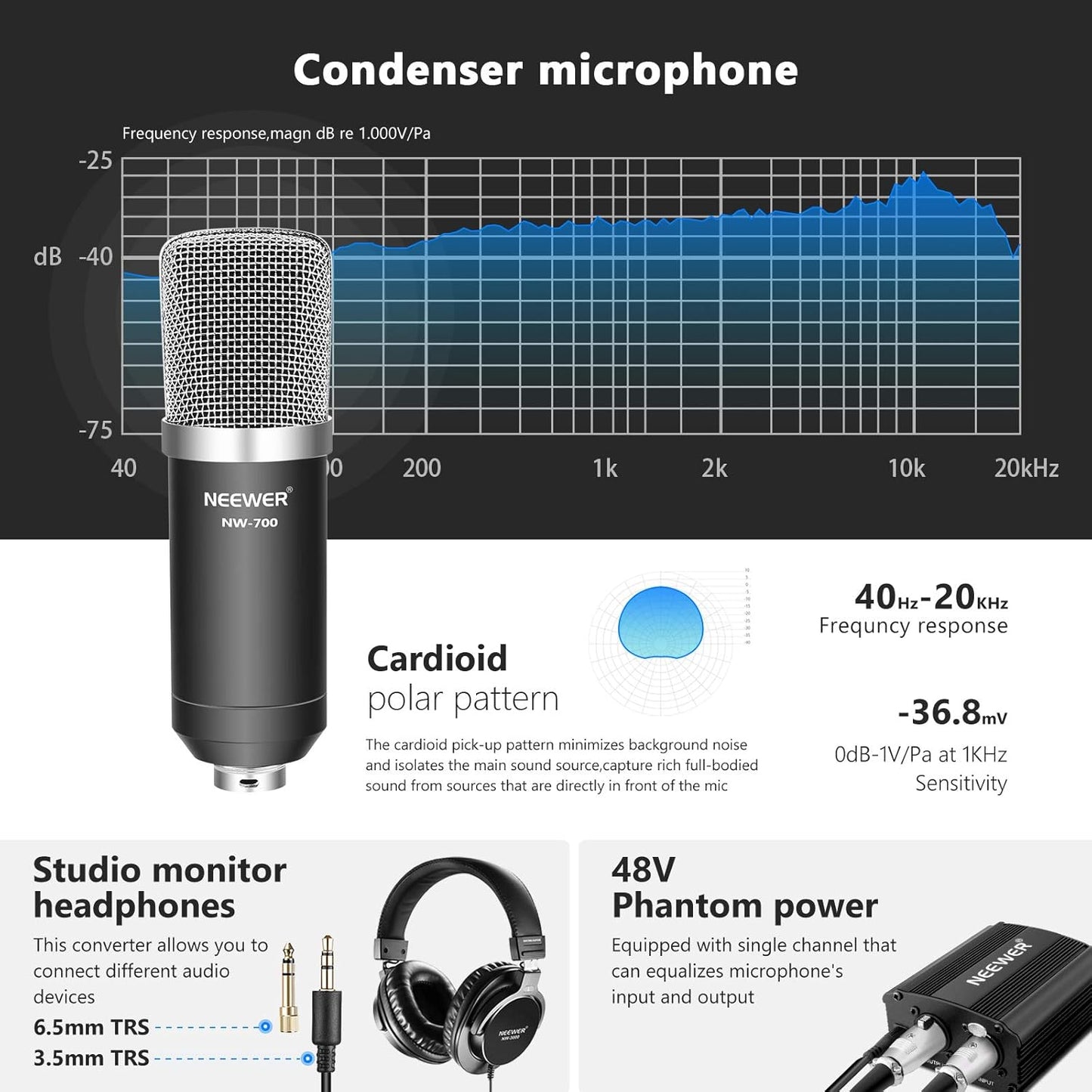 Neewer 90092378 Pro Condenser Microphone Kit