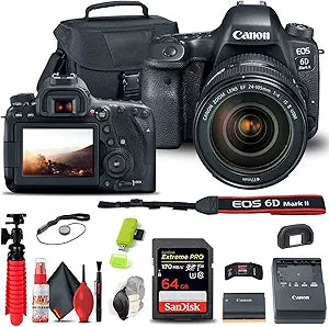 Canon 1897C009 EOS 6D Mark II 24-105mm Lens Bundle -Renewed