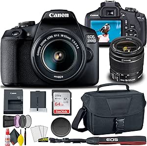 Canon 2727C002AA EOS 2000D Rebel T7 DSLR Camera Bundle