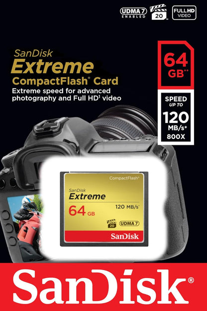 SanDisk SDCFXS-064G-X46 Extreme 64GB Compact Flash Memory Card