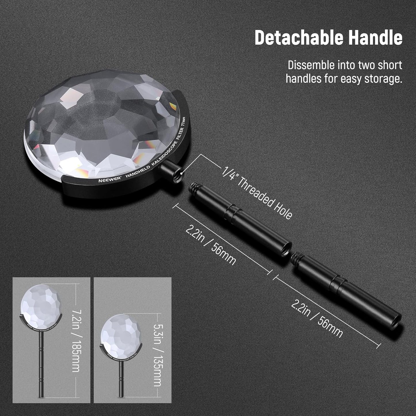 Neewer 77mm Handheld Kaleidoscope Prism Lens Filter