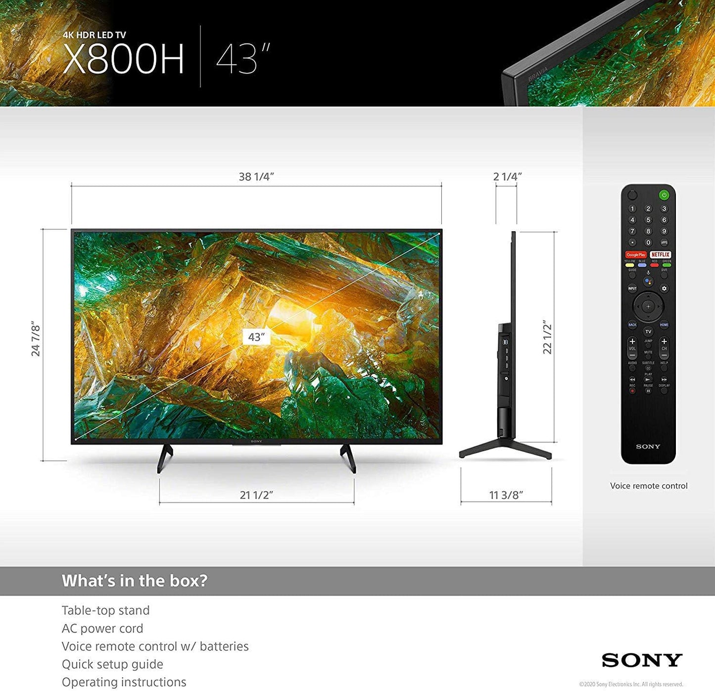 Sony XBR55X800H 55-Inch 4K UHD TV Bundle