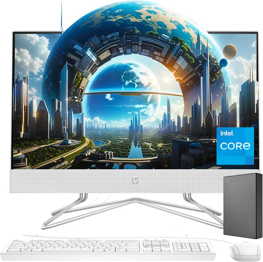 HP 22D All-in-One Desktop PC - 32GB RAM, 1TB SSD + 500GB External HDD
