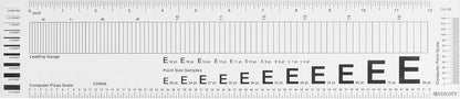 Westcott GA-96 Computer Ruler - Transparent Graphic Arts 12 Inch