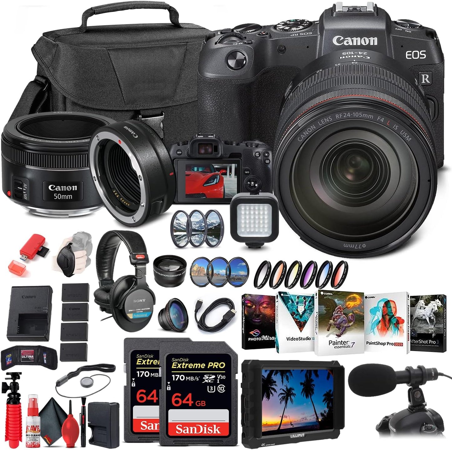 Canon 3380C012 EOS RP 24-105mm Lens 4K Monitor Bundle