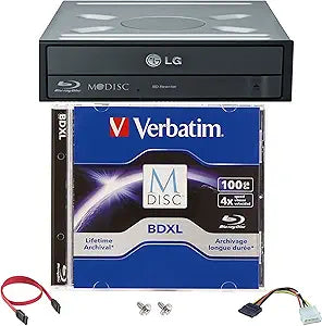LG FBA-WH14NS40 16X Blu-ray BDXL Internal Burner Drive Bundle