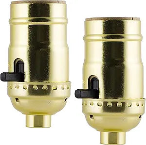 GE 54604 Brushed Gold Lamp Socket 2-Pack — main product image