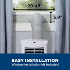 GE APFD05JASW 5100 BTU Portable Air Conditioner, 150 sq ft, White