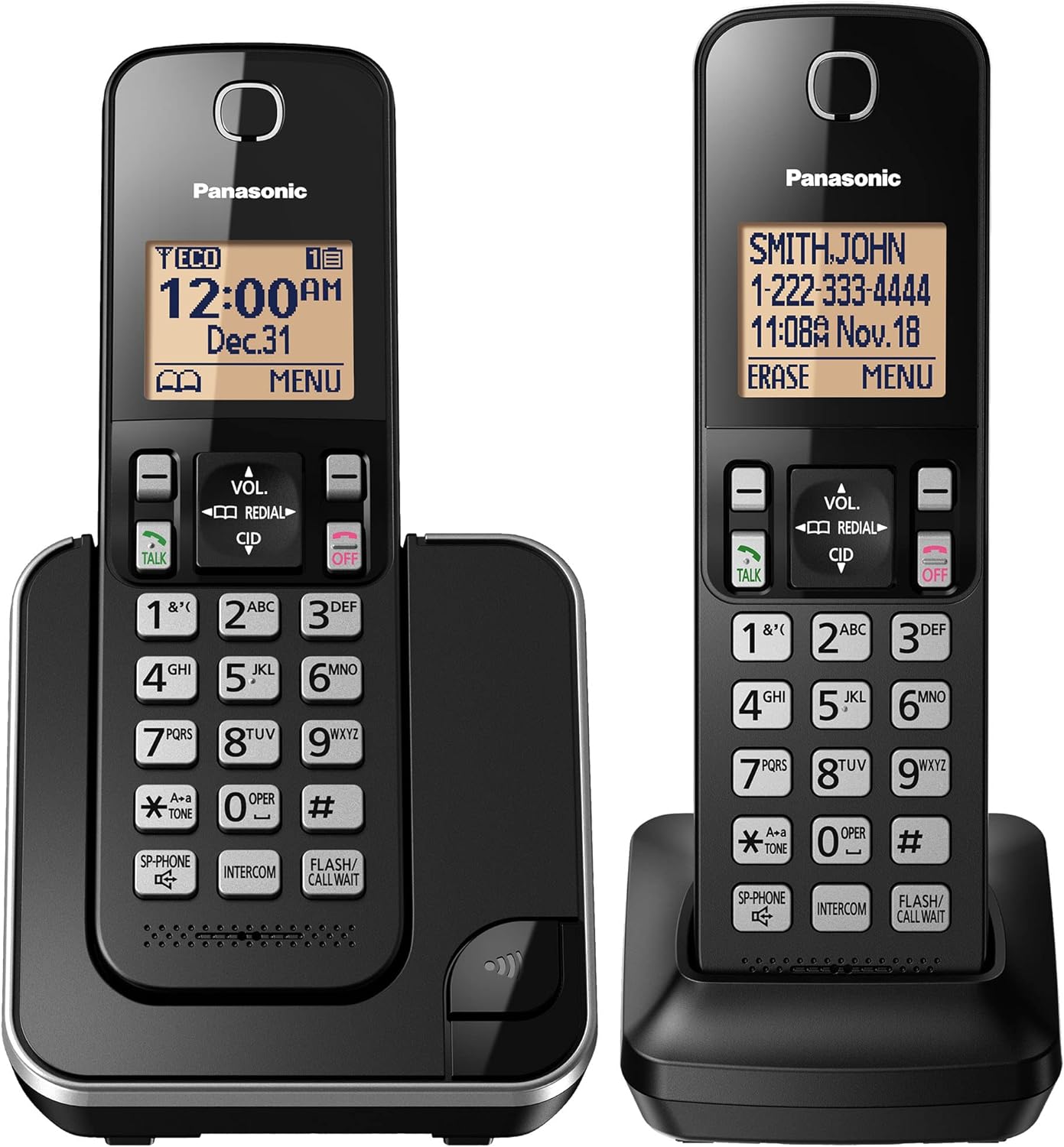 Panasonic KX-TGC382B Dect 6.0 2-Handset Landline Phone Renewed
