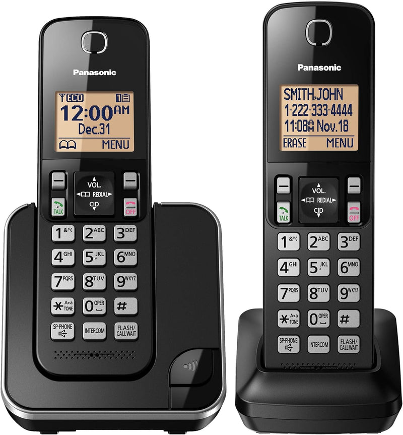 Panasonic KX-TGC382B Dect 6.0 2-Handset Landline Phone Renewed — main product image
