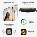 Apple MKJD3LL/A Watch Series 7: 45mm GPS + Cellular, Steel Case