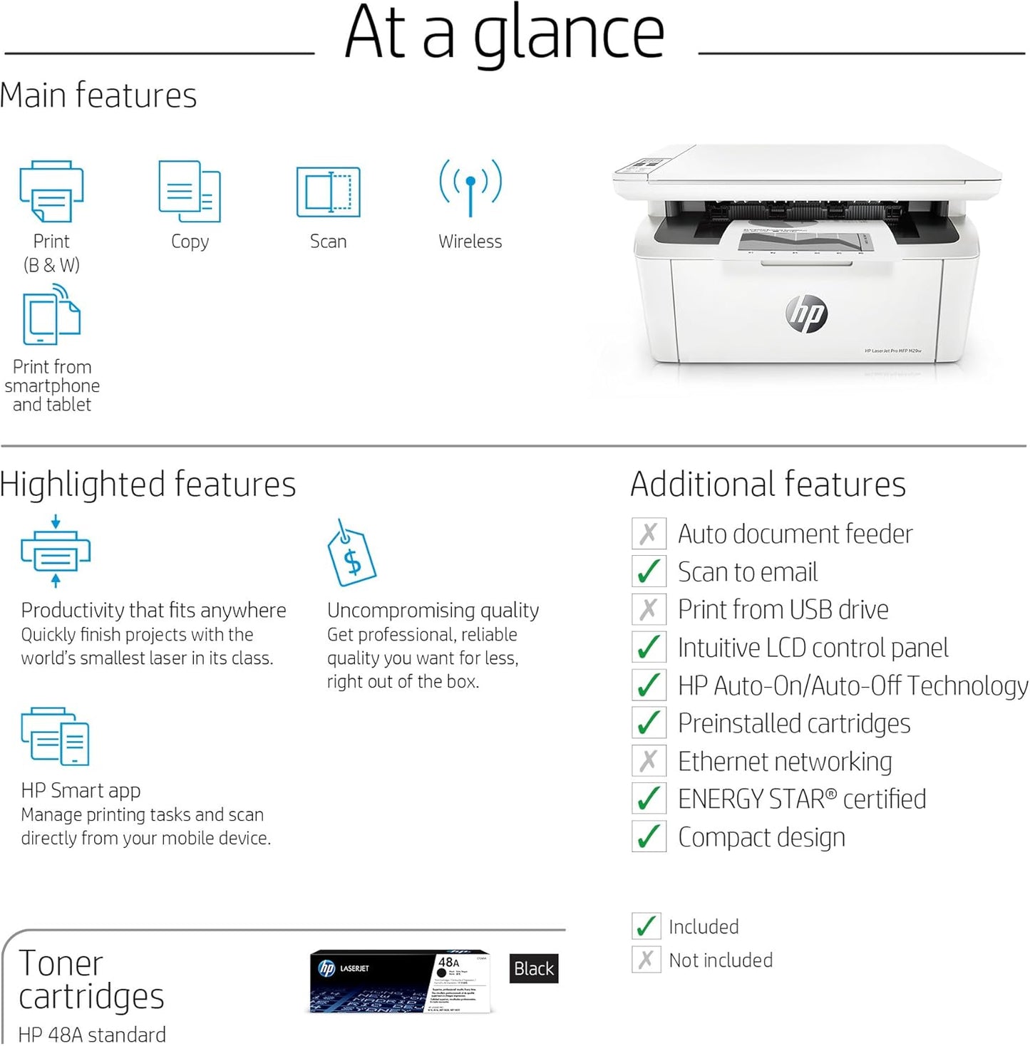 HP Old Version M29w LaserJet Pro Wireless All-in-One Printer