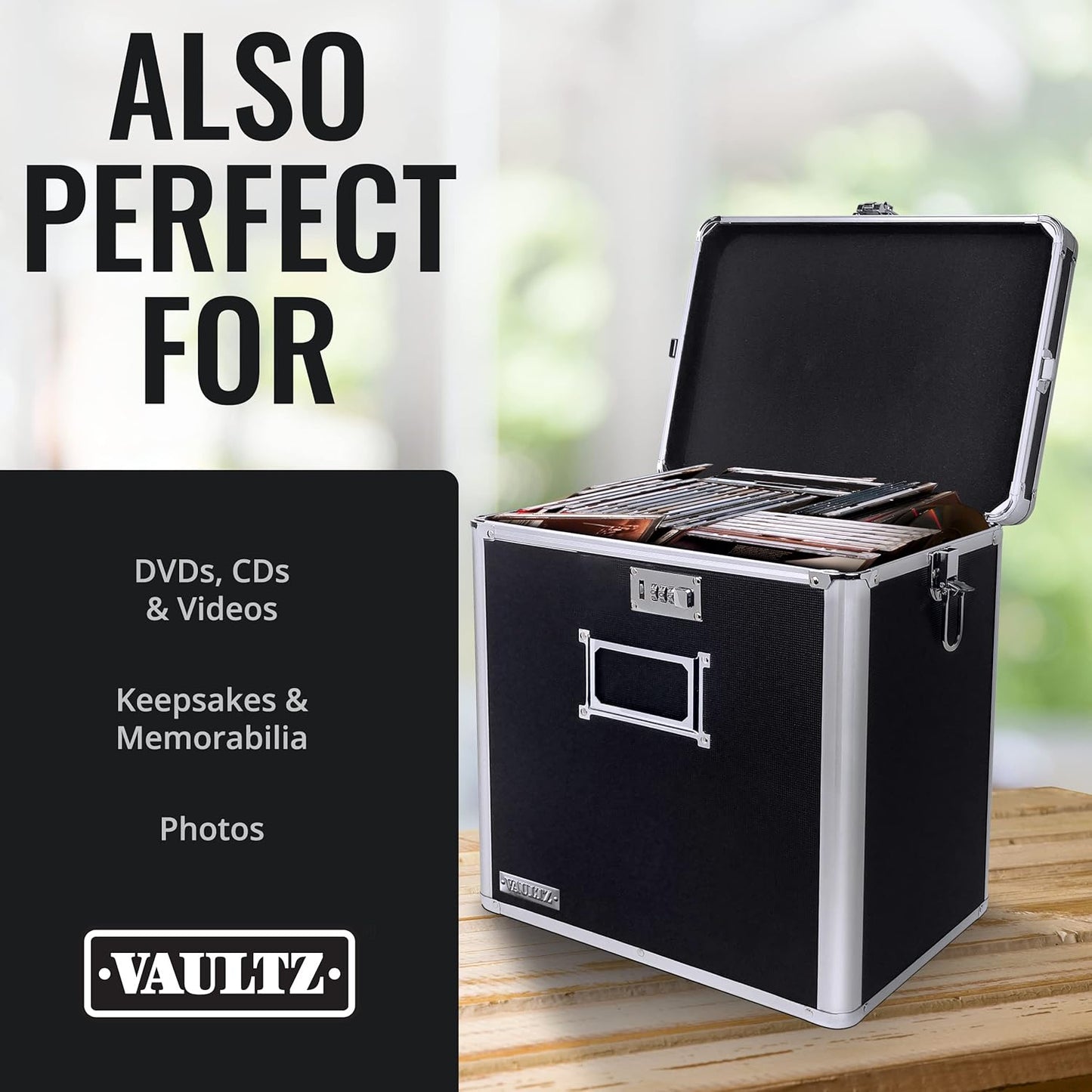 Vaultz VZ00490 Locking Vinyl Record Storage Box 50 Albums