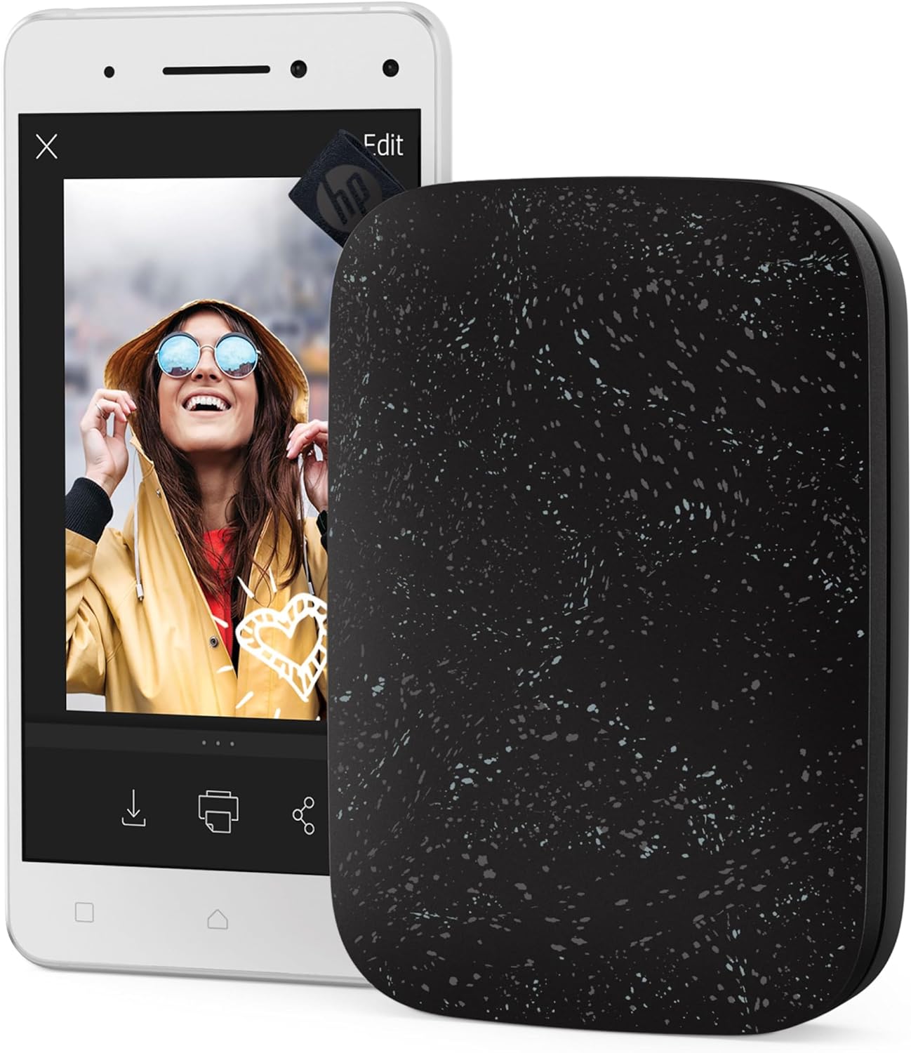 HP 1AS86A#B1H Sprocket Instant Photo Printer, Black