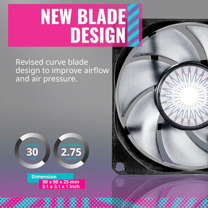 Cooler Master MFX-B8NN-25NPK-R1 80mm PWM Case Fan