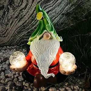 AOC Solar Garden Gnome Statue Outdoor Decor
