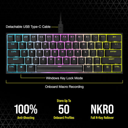 Corsair CH-9194012-NA K65 RGB Mini 60% Keyboard Cherry MX