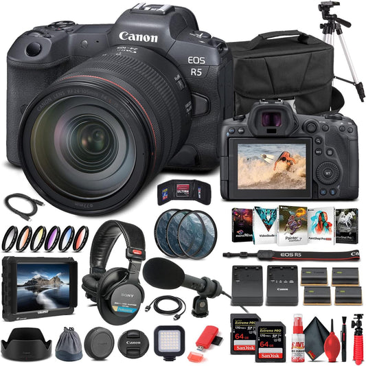 Canon 4147C013 EOS R5 Mirrorless Camera Bundle (Renewed)