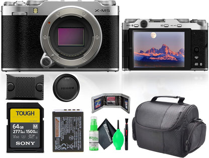 Fujifilm 16900707 X-M5 Mirrorless Camera Body - Silver Bundle