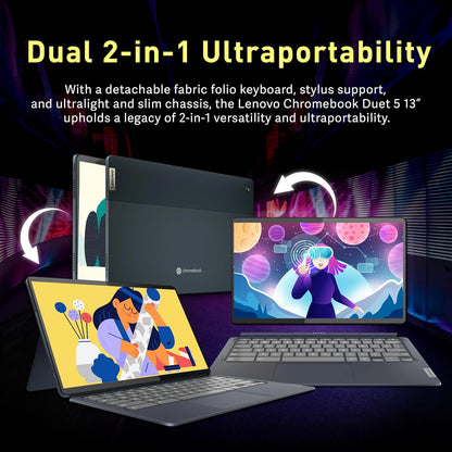 Lenovo IdeaPad Duet 5 Chromebook FHD 2-in-1 Renewed