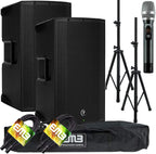 Gravity 15BST(2)+SS12+MIC+XLR(2) Mackie Thump15BST Powered Speaker Pair Bundle